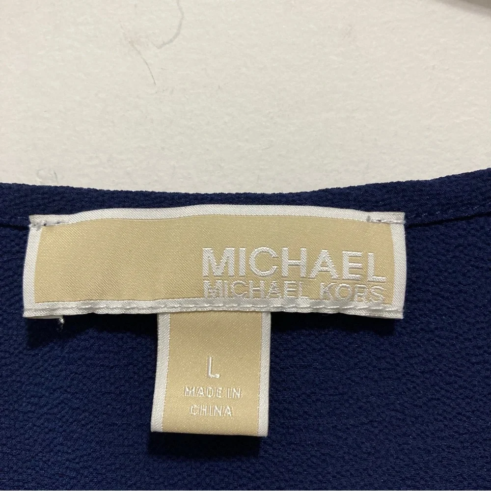 MICHAEL Michael Kors Women’s Navy Blue Short Sleeve Top